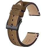 BISONSTRAP Distressed Leather Watch Strap, Watch Replacement Bands for Men, Quick Release Spring Bars, Band Width 18mm 19mm 20mm 22mm 24mm