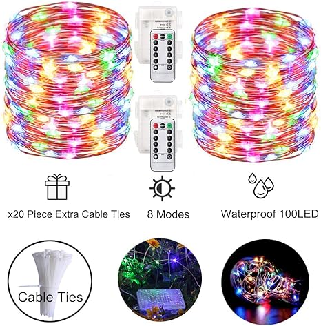 Murelan Led String Lights Mini Battery Powered Copper Wire Starry