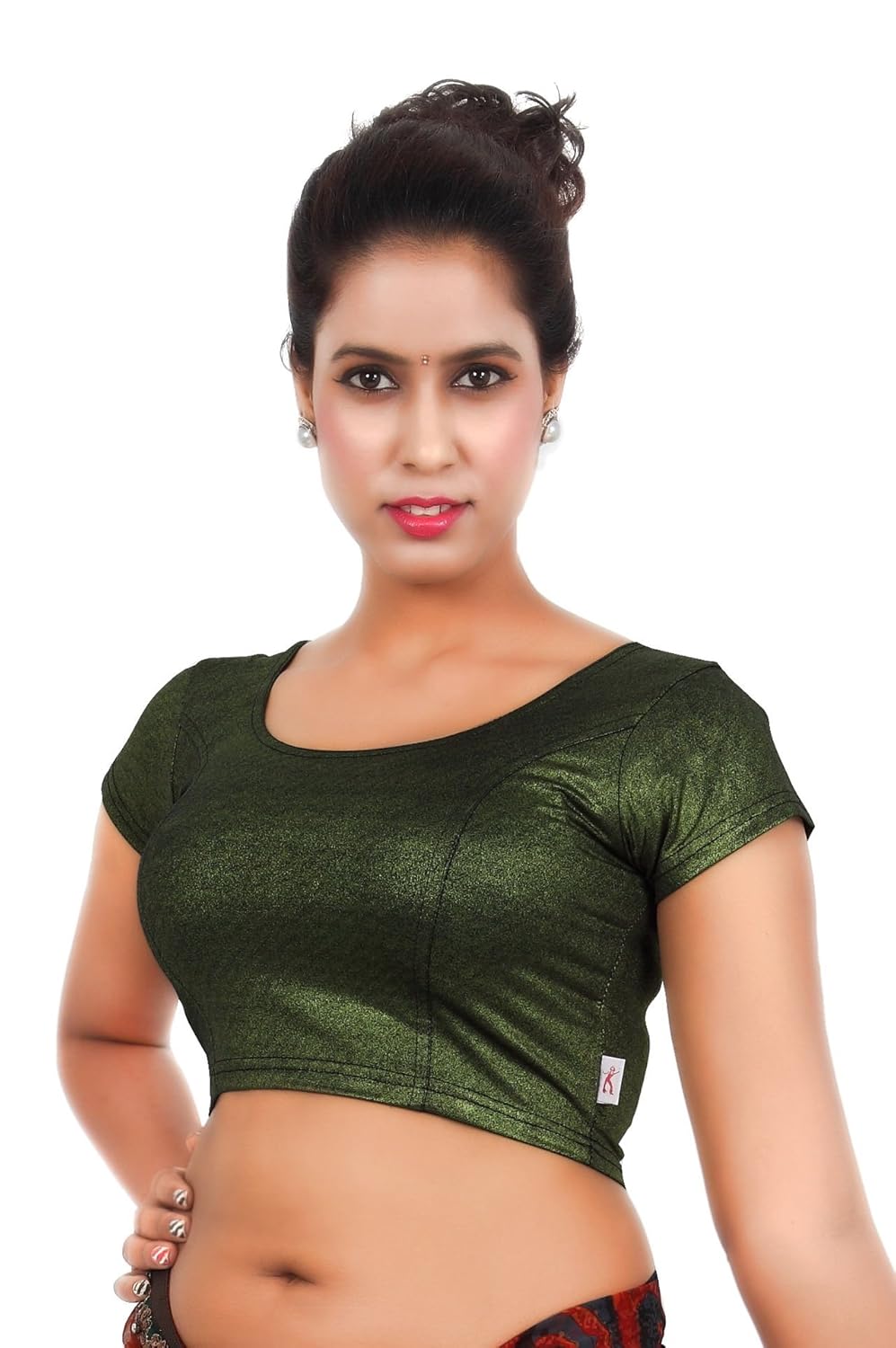louis fashion cotton lycra fabric women blouse (2067-bl-green01)
