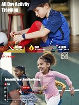 Mgaolo Kids Smart Watch Boys Girls Fitness Tracker Heart Rate Sleep Monitor view 4