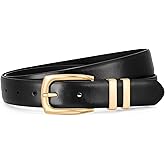 WHIPPY Women's Leather Belts for Jeans Pants Fashion Ladies Belt Gold Buckle Belts for Women