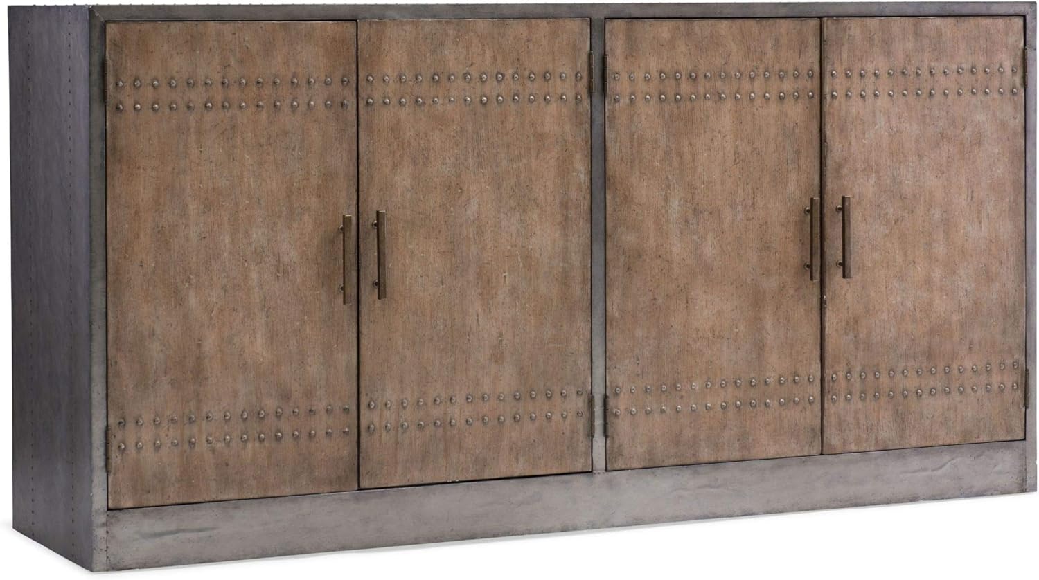Hooker Furniture Melange Cooper 4 Door Credenza in Light Wood