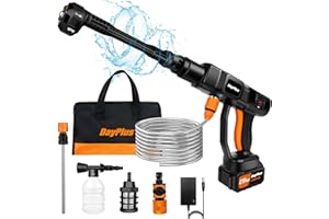 Dayplus Cordless Pressure Washer, Portable Power Washer with Rechargeable 3.0Ah Battery 6-in-1 Nozzle, Handheld Brushless Hig