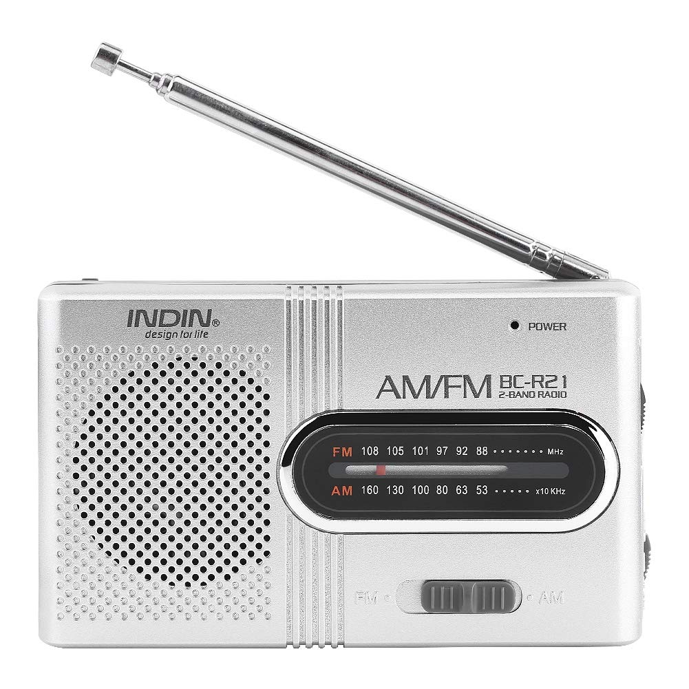 Portable AM FM Radio - Mini Radio with Telescopic Antenna & Headphone Jack, Stereo Speakers Receiver Music Player