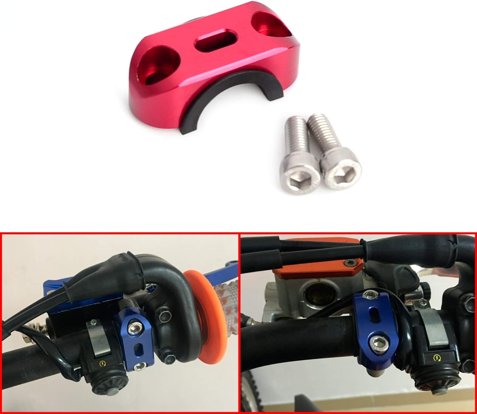 Rotating Bar Clamp Kit For Honda Cr80 85 Cr125 Cr250 500 Crf230L Crf250R Crf450R Xr250 400 600 Trx250 300 400 (2Pcs Red)
