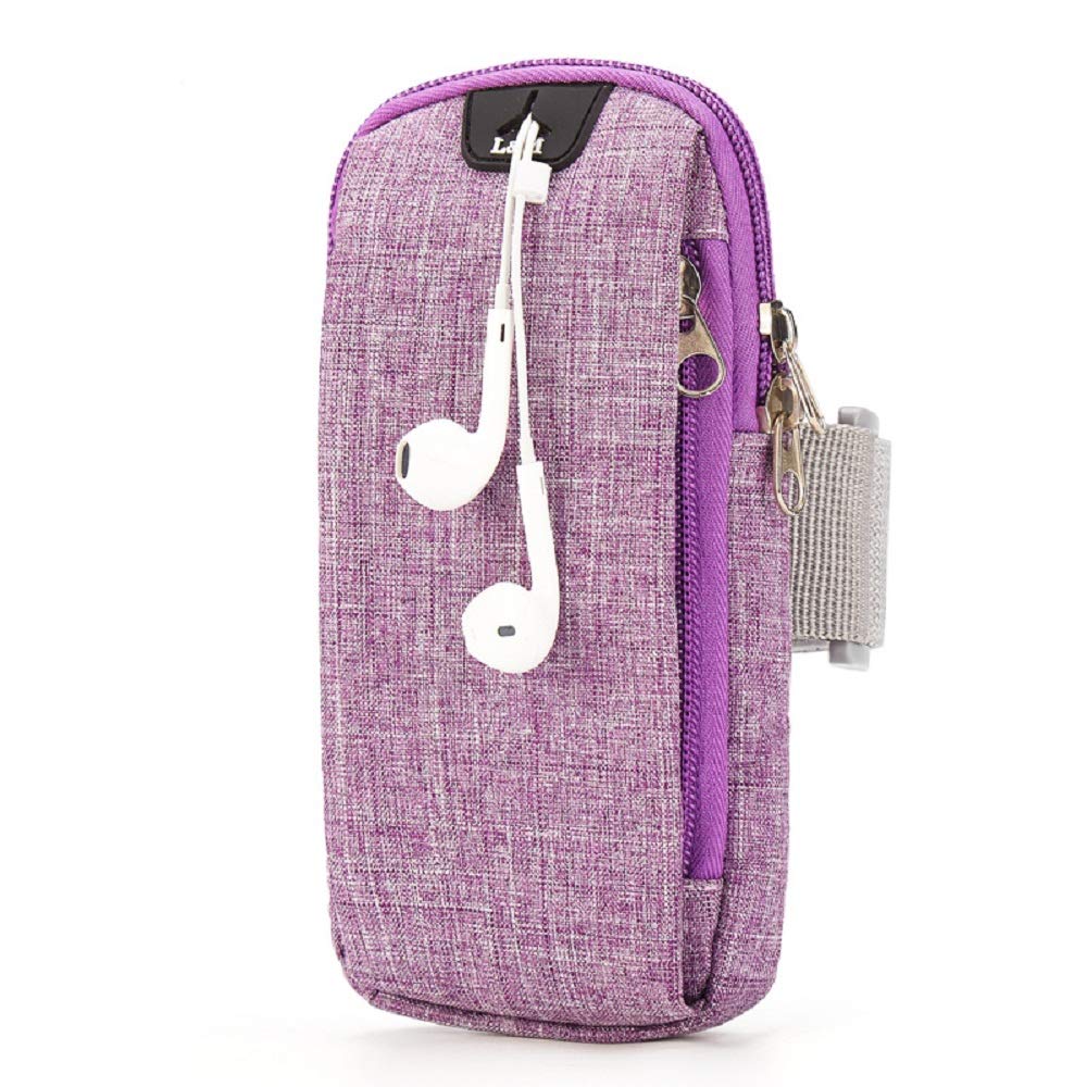 Running Armband for iPhone 14/14 Pro/13/13 Pro/12/12 Pro/XS/XR/X/8/7 Plus Up to 6.5", Cell Phone Holder Bag Sports Armband with Headphone Slot for Gym, Biking, Jogging