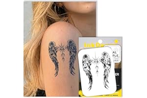 InkDance Semi-Permanent Tattoo, Cyberbound Angel Wing, Long Lasting Temporary Tattoos, Waterproof Plant-Based Ink, Lasts 1-2 