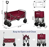 Sekey Folding Festival Trolley Wide All-Terrain Wheels 460Lb Capacity Red view 3