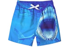 uideazone Boys Swim Trunks 3D Funny Print Surfing Board Shorts Quick Dry UPF 50+ Swimsuit Beachwear with Mesh Lining 2-12T
