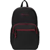 Champion Phase Laptop Backpack, Black/Pomegranate, One Size | Padded Adjustable Straps and Water Bottle Pockets