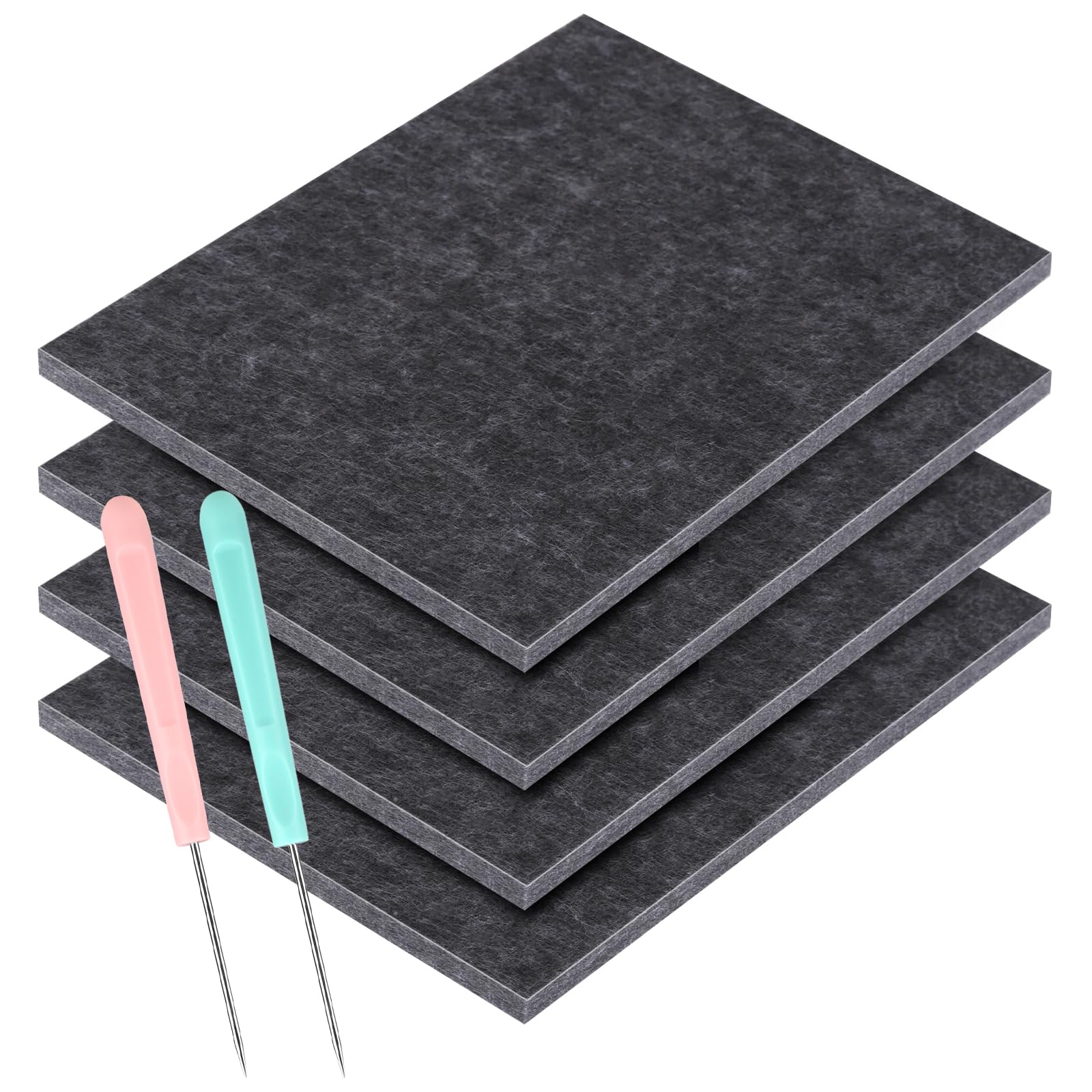 AILUYA Set of 4 Tingling Needles for Kids, 20x15x1cm, Felt Mat, Set with 2 Needles, DIY Mat, Kids Gifts