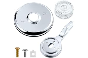 Dreyoo Shower Valves 5-1/2" Trim Kit, Compatible with Mixet MTR-5, Compatible with Mixet Tub and Shower Faucets, Includes 5-1/2 Inch OD Chrome Flange, Temperature Handle and Volume Control Handle