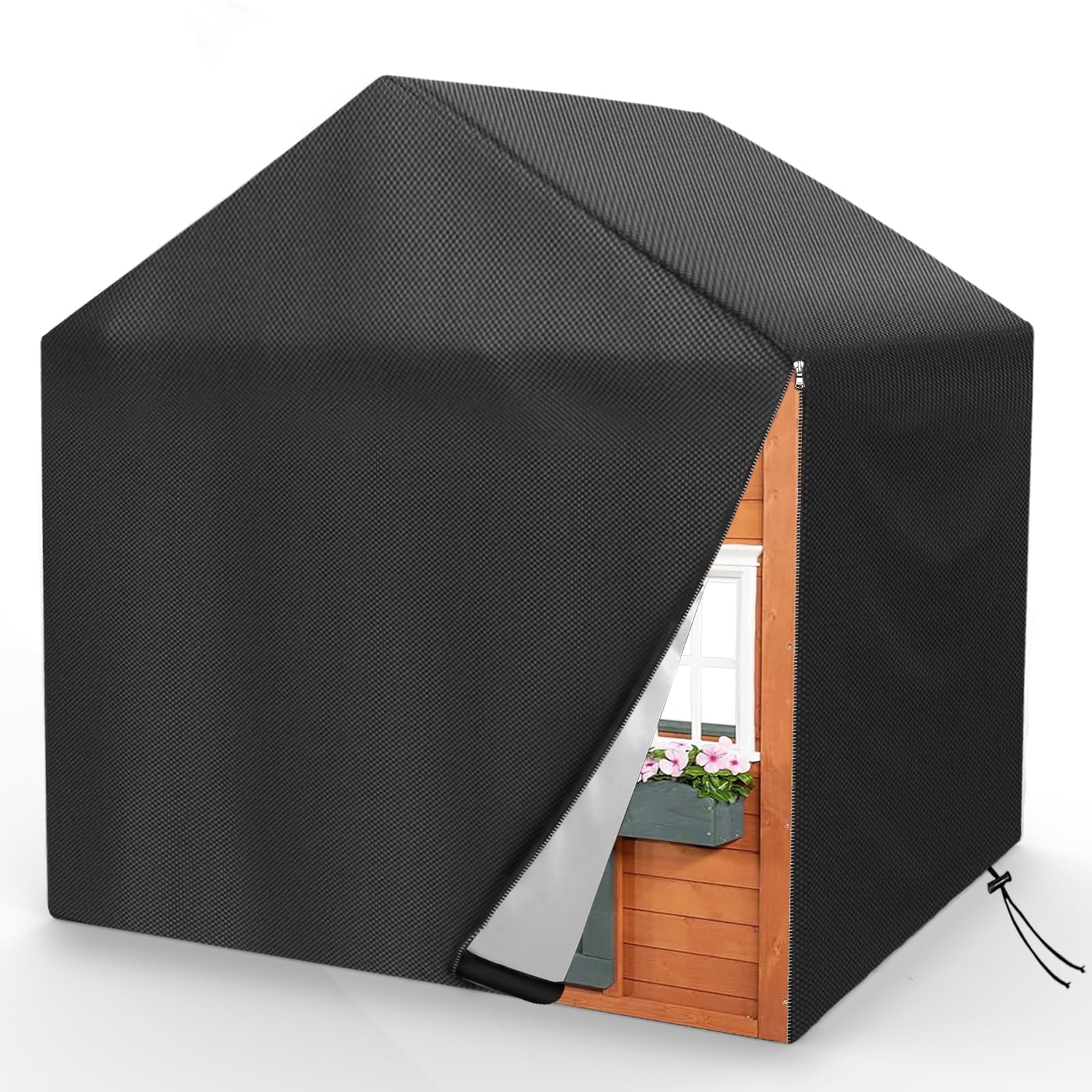 MRWiZMS Playhouse Cover, 420D Oxford Cloth Waterproof, UV-Proof And Dust-Proof, Cover for Outdoor Playhouses (L145xW145x160cm)