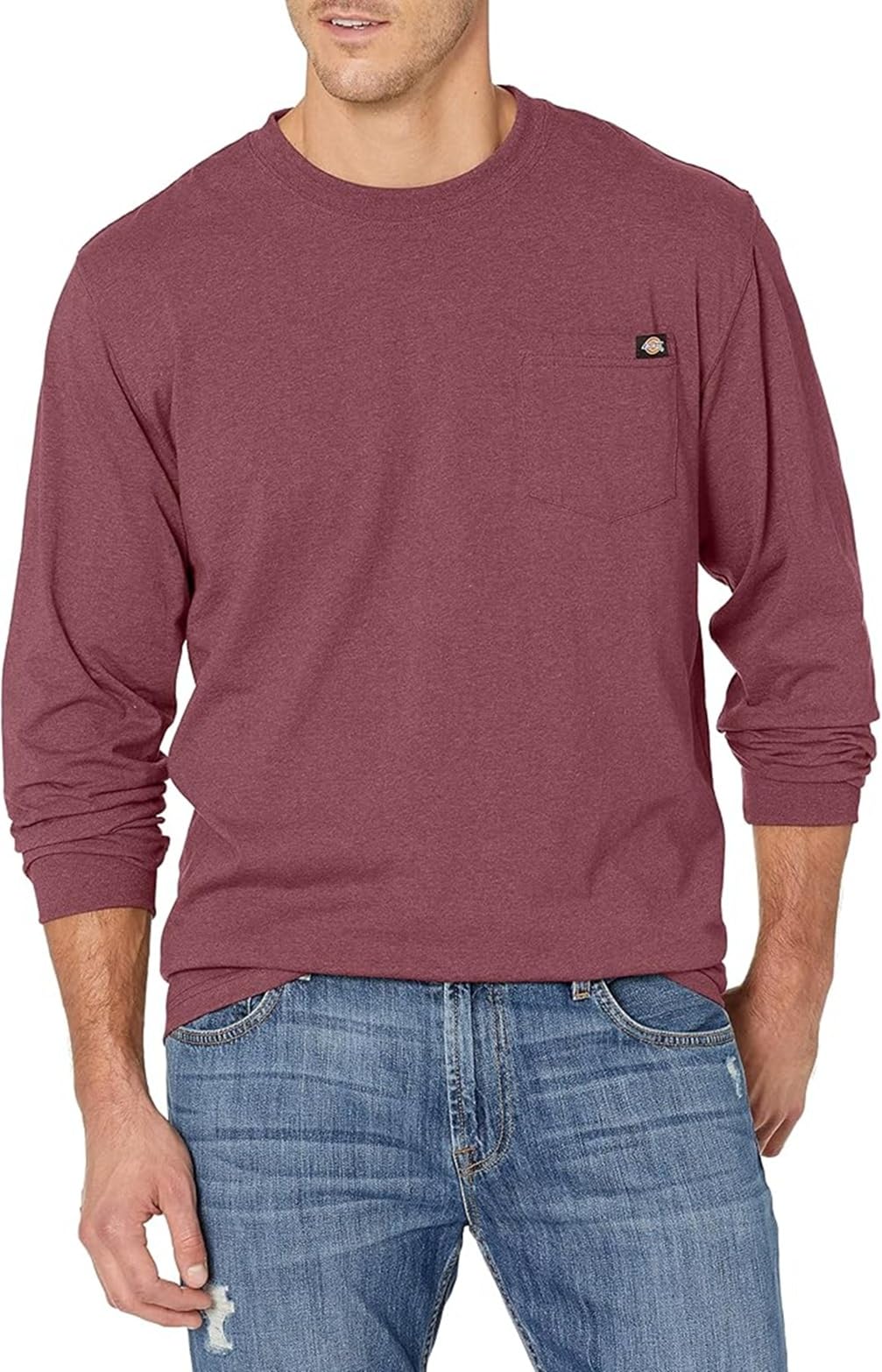 Photo 1 of Dickies Men's Big-Tall Long Sleeve Heavyweight Crew Neck,Charcoal Gray Heather, 4X-Large/Tall