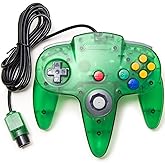 KIWITATA Classic N64 Controller, N64 Wired Remote Joystick Replacement Controller for N64 System Video Games Console Clear Gr
