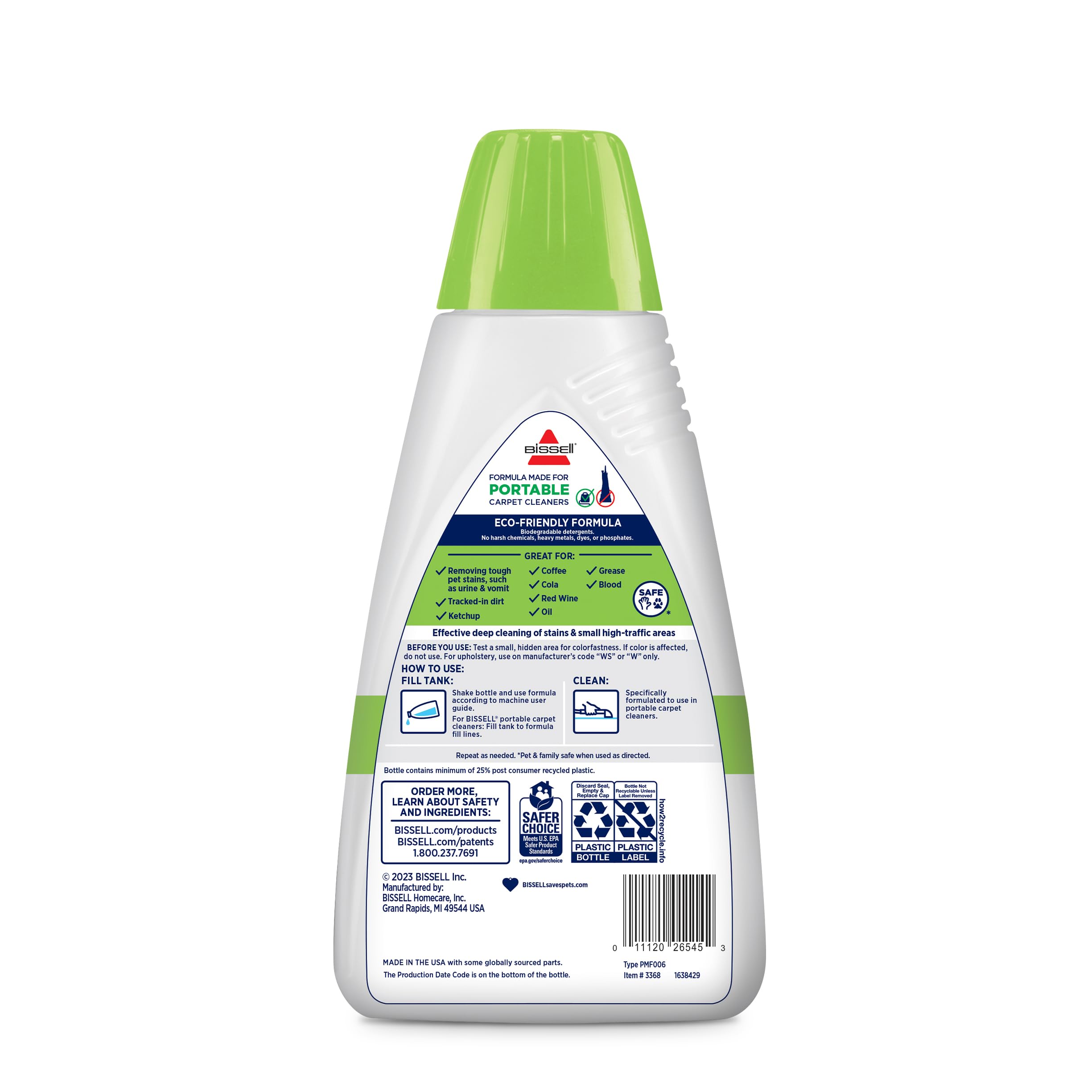 Bissell Simply Spot & Stain Portable Carpet Cleaner Formula, 32 oz, 3368