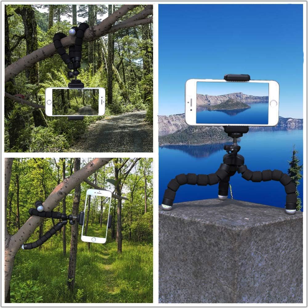 Premium Phone Tripod, Flexible Tripod Compatible with Phone/Android Samsung Mini Tripod Stand Holder for Camera Mobile Cell Phone 10'' : Camera & Photo