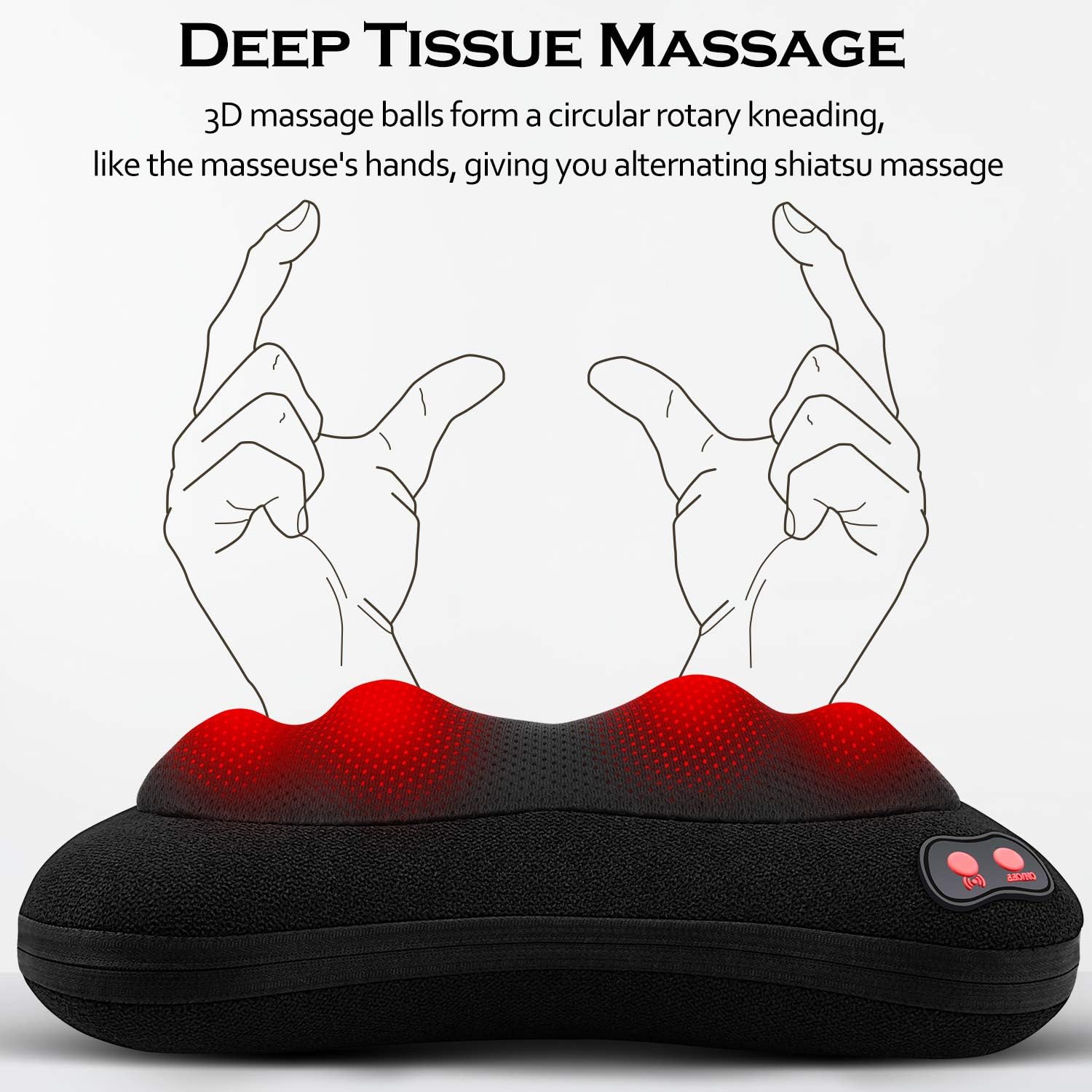 Papillon Back Massager,Shiatsu Neck Massager for Pain Relief,Electric Shoulder Foot Massage Pillow with Heat, Birthday Gifts for Men/Women/Wife/Husband,Deep Tissue Kneading for Waist,Legs,Body Muscle: Health & Personal Care