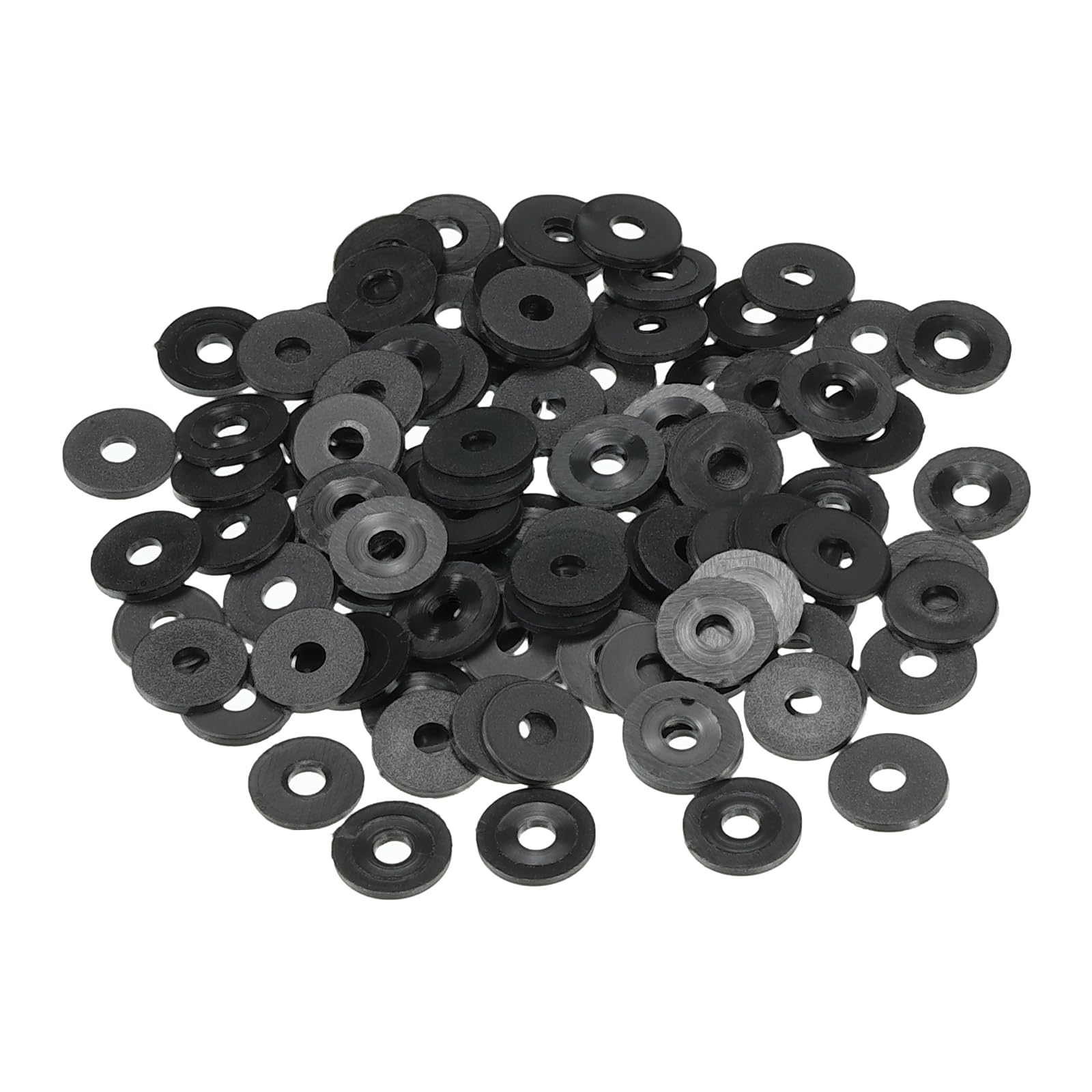 PATIKIL M3 Nylon Flat Washer, 200 Pack 3mm ID 10mm OD 1mm Thick Sealing Spacer Gasket Ring for Faucet Pipe Water Hose Fastener Bolt, Black — image 1