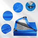 Onarway Tarpaulin 2m x 2m Heavy Duty 110GSM Blue with Grommets view 3