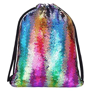 Alritz Mermaid Sequin Drawstring Bags Reversible Sequin Dance Bags Backpacks for Girls