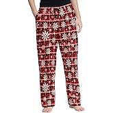 Buffalo Plaid Red Men's Pajama Pants with Pockets Elastic Waistband Breathable Lightweight Sleep Pants for Men Soft Lounge Pants M
