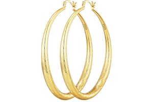 OOOPEL 925 Sterling Silver Hoop for Women Gold Hoop Earrings Hypoallergenic Diamond-Cut Ripples Designed - Non Tarnish Large Hoop Earrings(30/40/50/60/70mm)