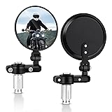 MICTUNING Universal Motorcycle Mirrors - 3 Inch