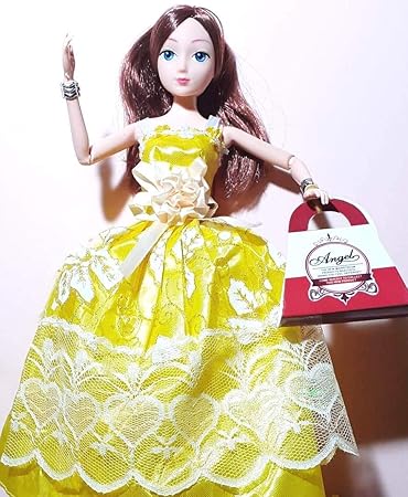 XTRENGTH Fashion Doll Angel Play Set Dolls for Girl 12 Inch Cute Girl (Yellow)