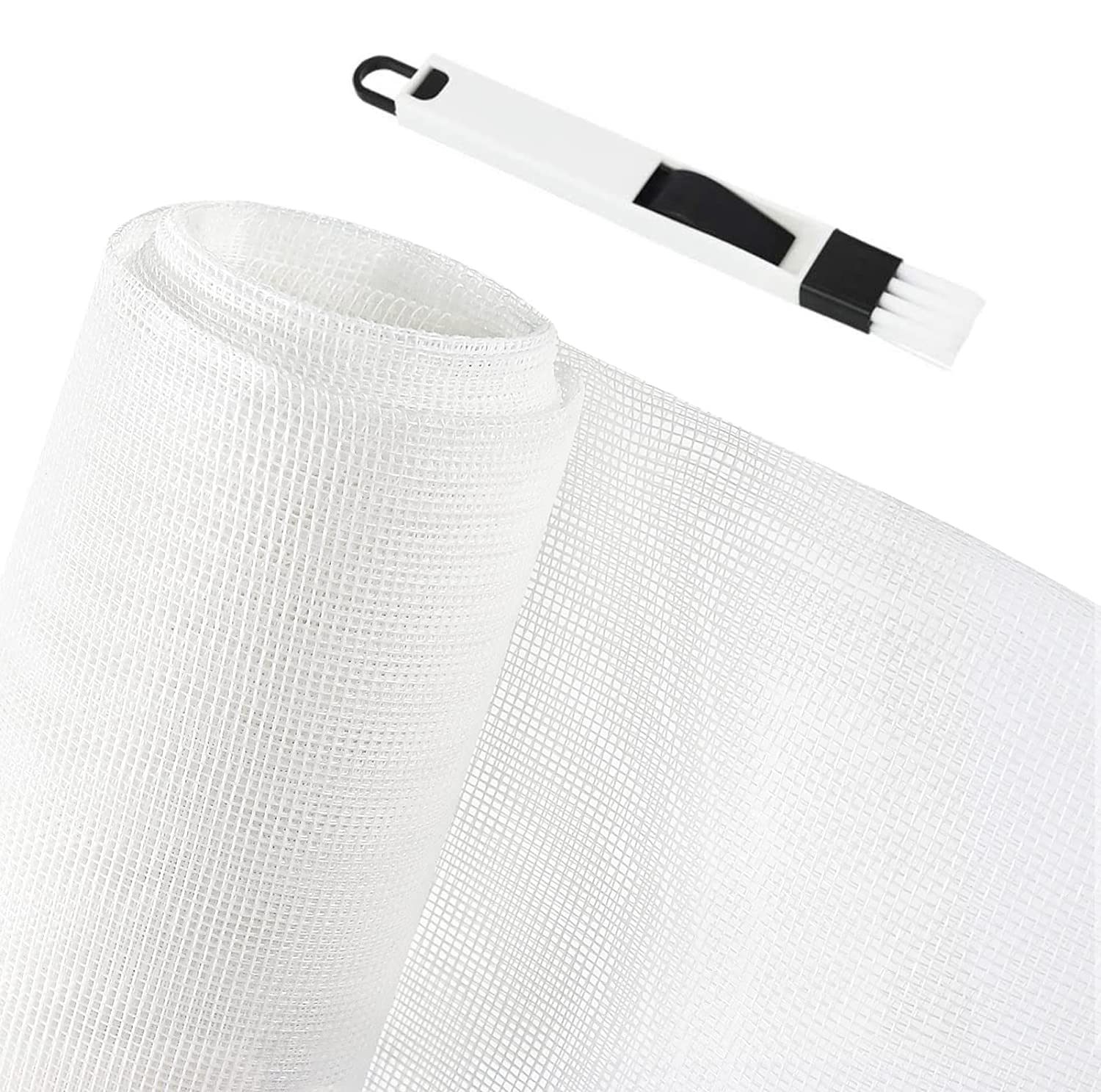 "N/A" Roll of Fibreglass Door Window Mosquito Net 1.2 x 2.5 m for Guilty White Canvas Screen Mesh Window with Brush Cleaning Patio Rete per White