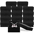 Necklace Earring Ring Box Gift Box,15 Pieces Square Cardboard Jewelry Gift Boxes,Cotton Filled Cardboard Paper Jewelry Box Gift Case (2.95 x 2.95 x 1.38 Inches) (Black)