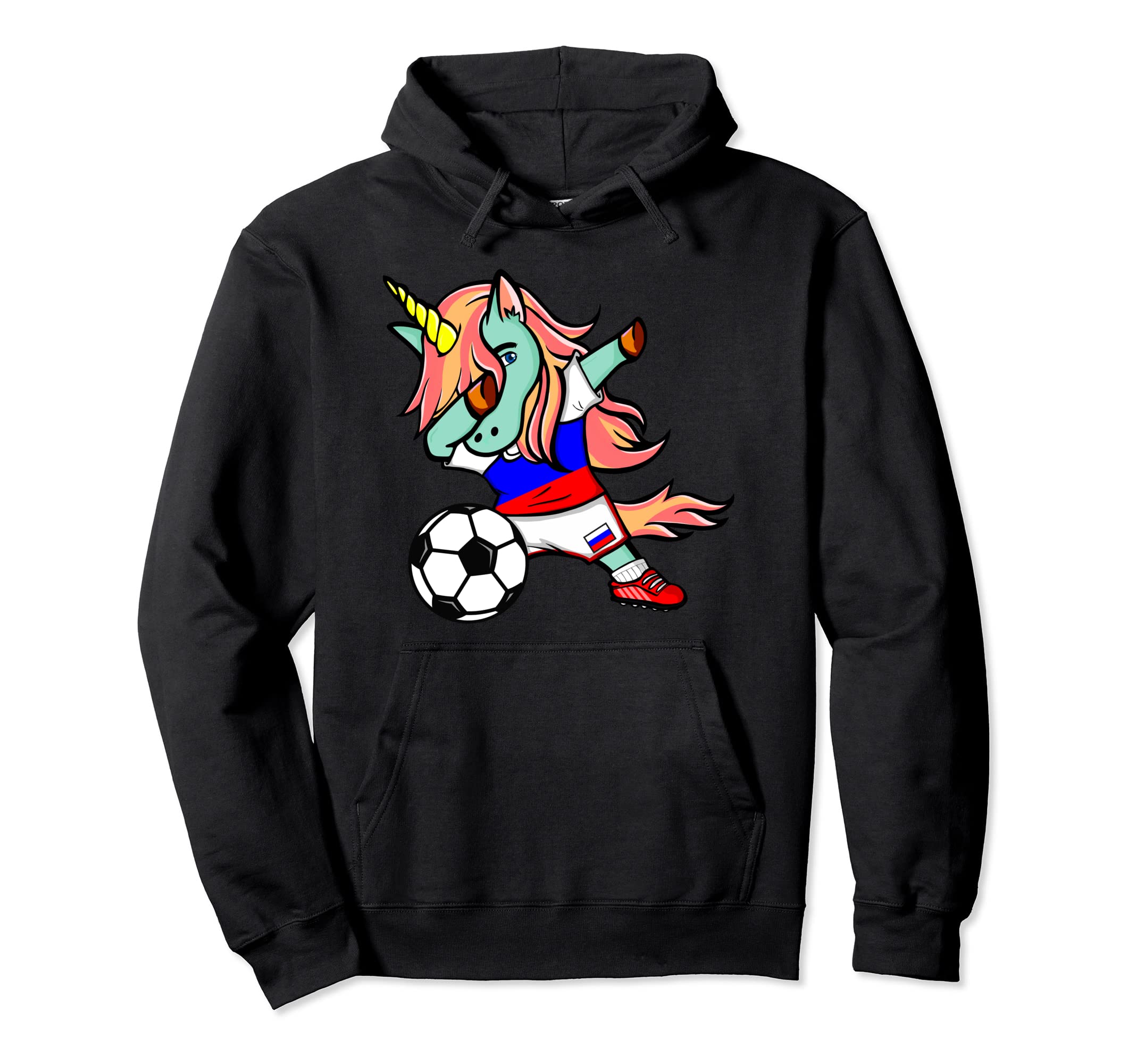 Dabbing Unicorn Russia Soccer Fans Jersey Russian Football Pullover Hoodie