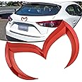 Xotic Tech Rear Trunk Evil M Emblem Logo Decor Badge Decal, Compatible with Mazda 3 6 CX MX Miata (Red)