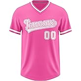 KXK Custom V-Neck Baseball Jersey Pullover Shirt Personalized Name Number Logo Hip Hop Uniform for Men Women Youth
