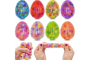 Howzcci 8 Pack Easter Eggs Stress Balls Squishy Toys Squeeze Toys for Kids Girls Boys Easter Egg Hunt Easter Basket Stuffers Party Favors Gifts