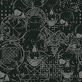VistaPalette Dark Black Grey Skull Gothic Abstract Art Geometric Peel and Stick Wallpaper Wall Decor Self Adhesive Wall Paper Stick on Easy Peel Off Contact for Renter Apartment