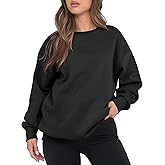 VIUTIL Womens Oversized Crewneck Sweatshirt Fleece Casual Loose Pullover Tops 2026 Winter Clothes