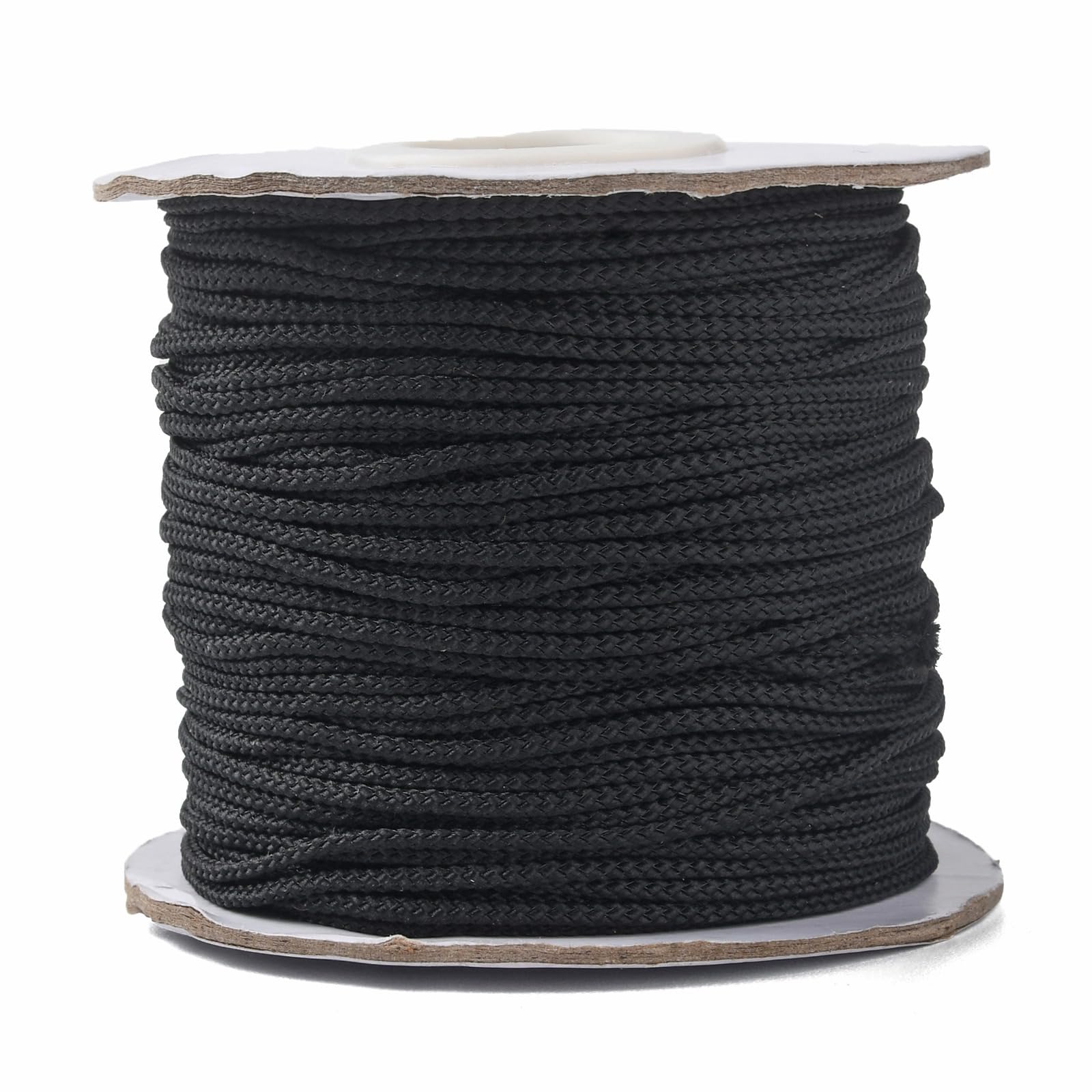 UR URLIFEHALL 54 Yards/50m Black Braided Nylon Thread 2mm Chinese Knotting Cord Twisted Cord for Home Decor DIY Crafts Jewellery Making — image 1
