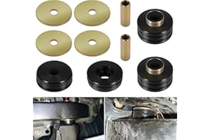 HIHITOMORROW 9.4102G Universal Polyurethane Body Mounts Bushings Isolators, Include 4 Plated Metal Washers, 2 Plated Metal Sleeves, 4 Body Mount Bushings(Black)