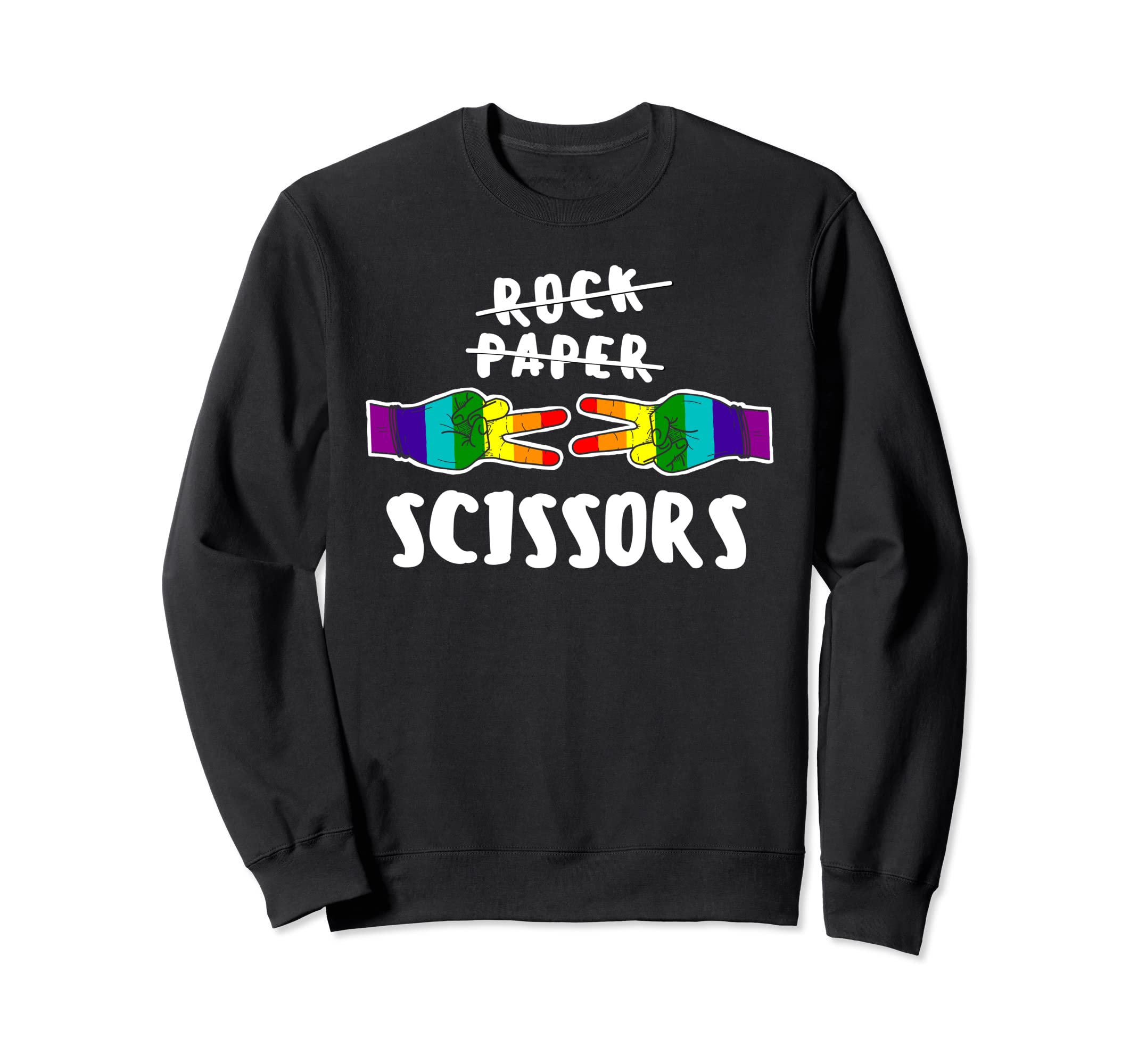 Rock Paper Scissors LGBT-Q Gay Pride Proud Ally Rainbow Flag Sweatshirt