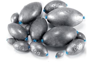 Alwonder Egg Sinkers Fishing Weights 3/16-10oz, Oval Lead Fishing Weights Sinkers Bass Fishing Casting Egg Sinker Saltwater Freshwater Tackle