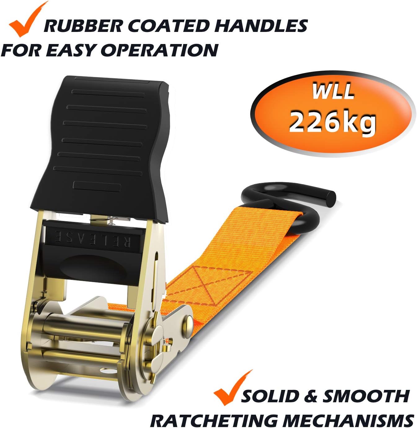 Ratchet Straps with Hook 8 Pack - Image 3