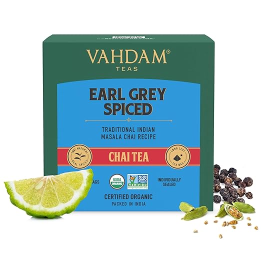 Vahdam Chai Masala 5 Spices Mix Masala Tea 15 Premium Earl Grey Flavor Tea Bags 0 Artificial Flavors Amazon In Grocery Gourmet Foods