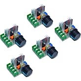 5 Pcs AC 50-220V 2000W 25A Motor Speed Controller SCR High-power Electronic Voltage Regulator Module Motor LED Dimmerswith Speed Control Knob