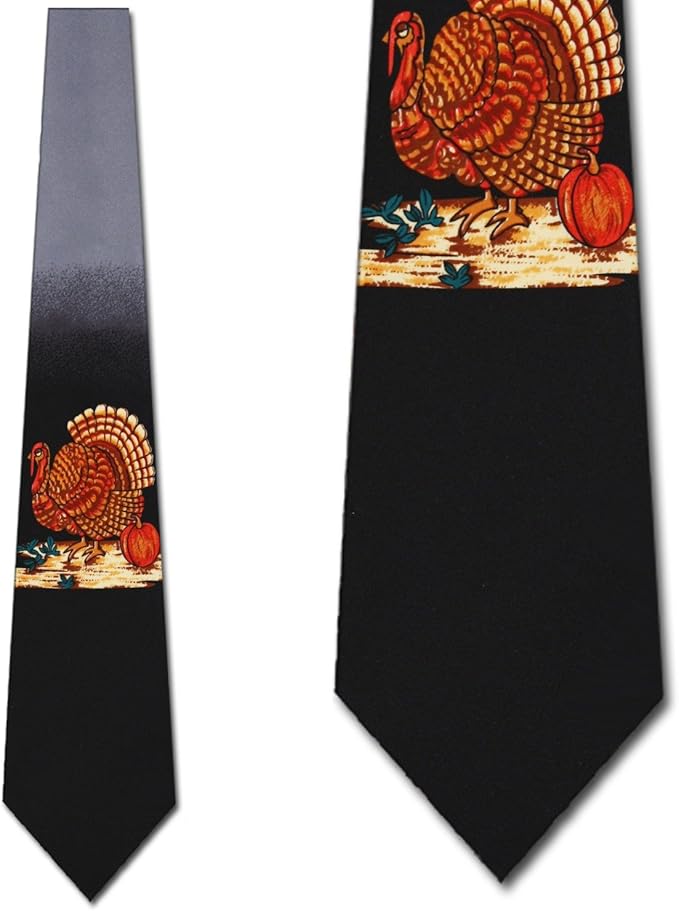 Thanksgiving Turkey Necktie Mens Tie Clothing