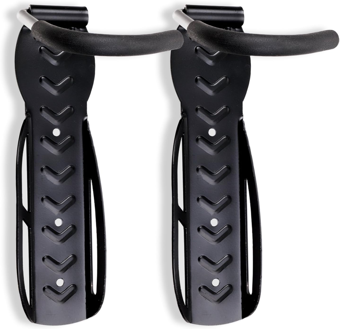 Schramm® 2 Stück Fahrradhalter Wandhalterung in 6 Farben wählbar Fahrradhalterung für 2 Fahrräder Wandhalterungen Wand Halterungen Halterung Fahrradständer, Farbe:schwarz