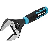 DURATECH 8-Inch Wide Jaw Adjustable Wrench | CR-V Steel, SAE and Metric Scale Marked, Ergonomic Grip