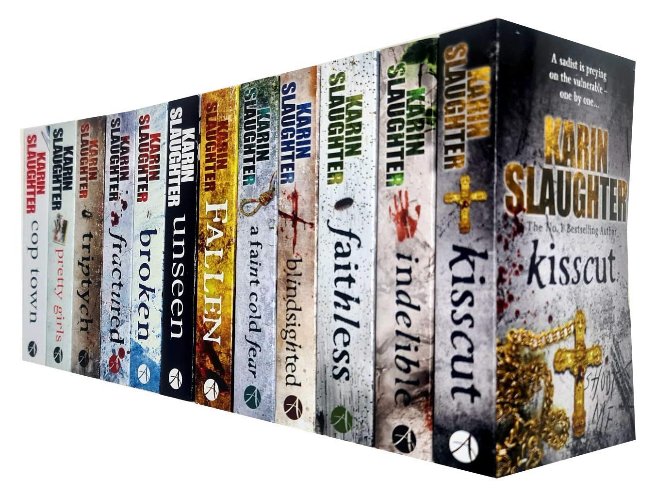 Amazon Com Karin Slaughter Will Trent And Grant County Series 12 Books Collection Set Triptych Cop Town Fractured Fallen Indelible Broken Unseen Kisscut Faithless Pretty Girls And More Karin Slaughter Cop Town