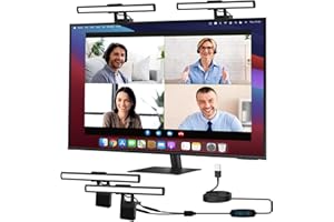 Narotood Video Conference Lighting, Webcam Monitor Light Bar Over Computer for Streaming, LED Laptop Light for Video Conferencing, Zoom Ring Light with Adjustable Brightness & Color Settings