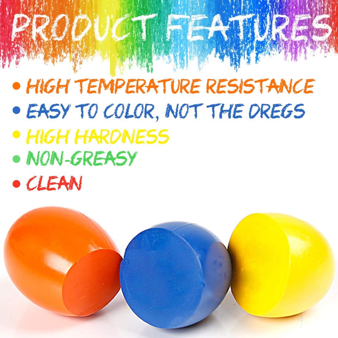 Crayons for Toddlers, Palm Grip Crayons Set 9 Colors Non Toxic Crayons Washable Paint Crayons Stackable Toys for Kids, Baby, Children, Boys and Girls(Egg-Shaped): Office Products